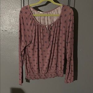 Pink Republic Dusty Rose Patterned Blouse